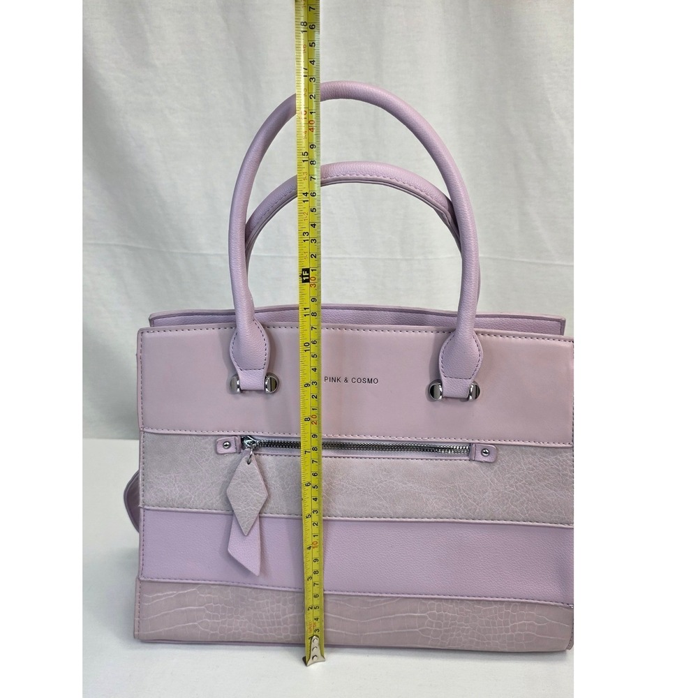 Pink & Cosmo Lavender Purple Paneled Satchel Handbag Crossbody Bag - Picture 15 of 16